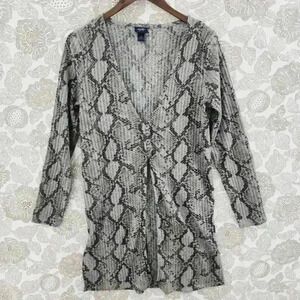 Daytrip Long Sweater Cardigan Women's Size‎ M Snake Printed